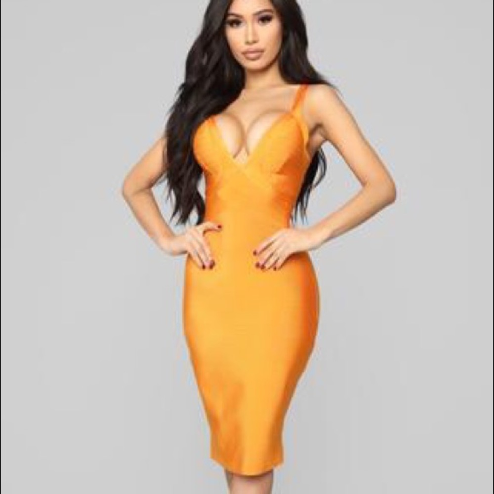 Orange bandage dress